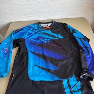 Blue & black Fly Racing jersey Sz Med